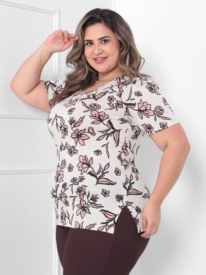 BLUSA  GOLA V ESTAMPADA FLORAL