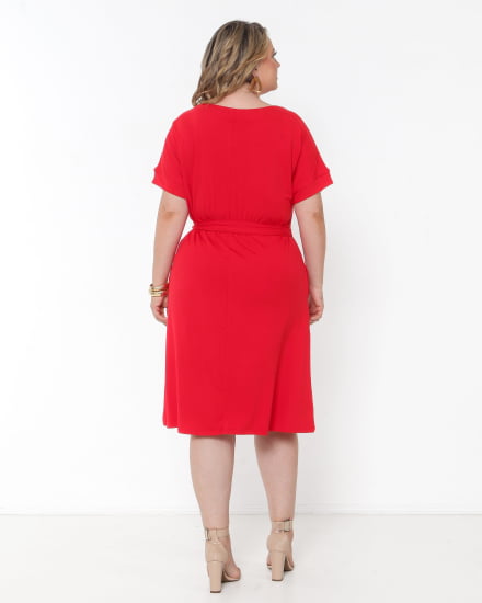 VESTIDO VISCOLYCRA CINTO VERMELHO