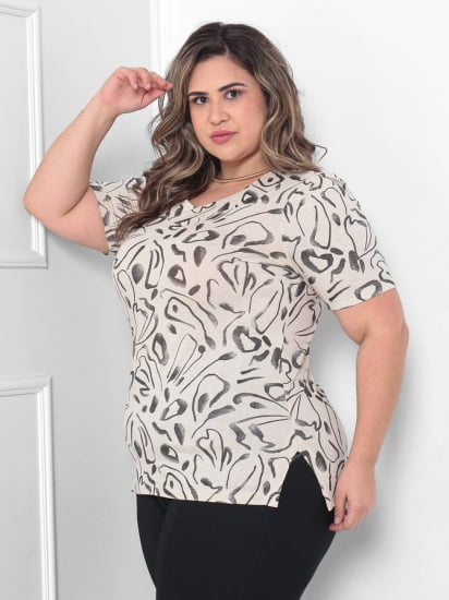 BLUSA  GOLA V ESTAMPADA