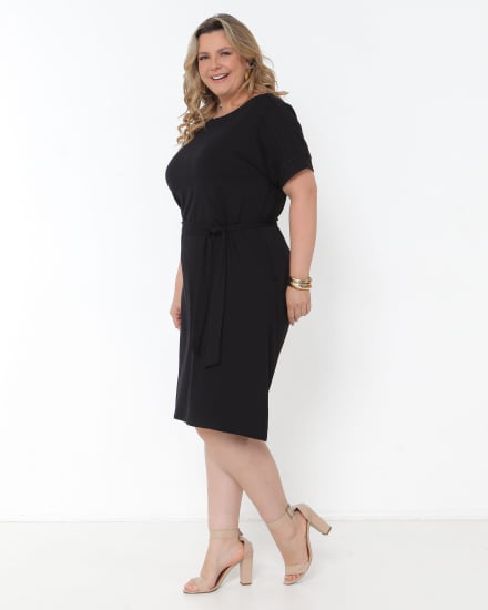 VESTIDO VISCOLYCRA CINTO PRETO